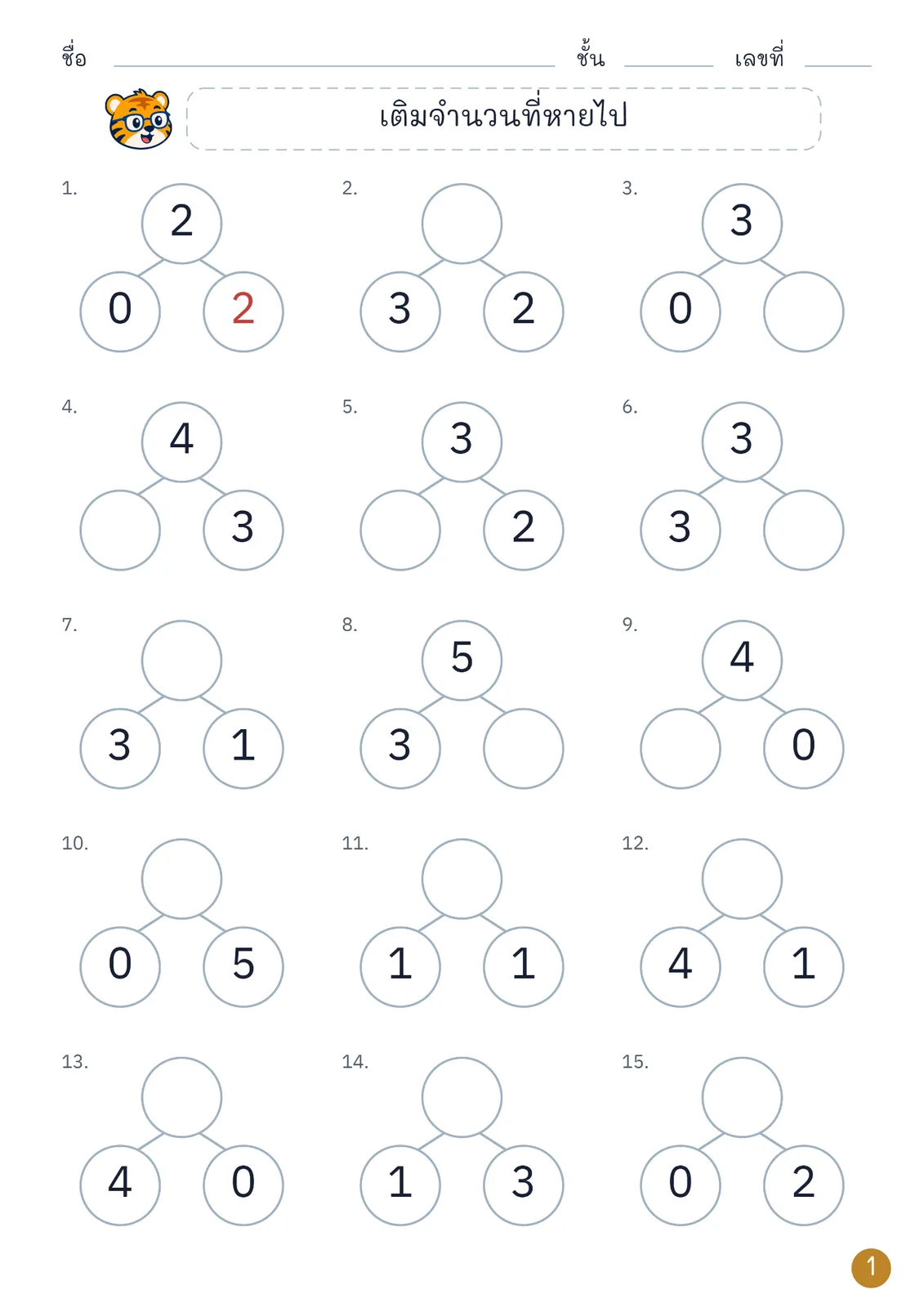 หน้าปก คณิตคิดสนุก อ.2: ส่วนย่อย–ส่วนรวมไม่เกิน 5