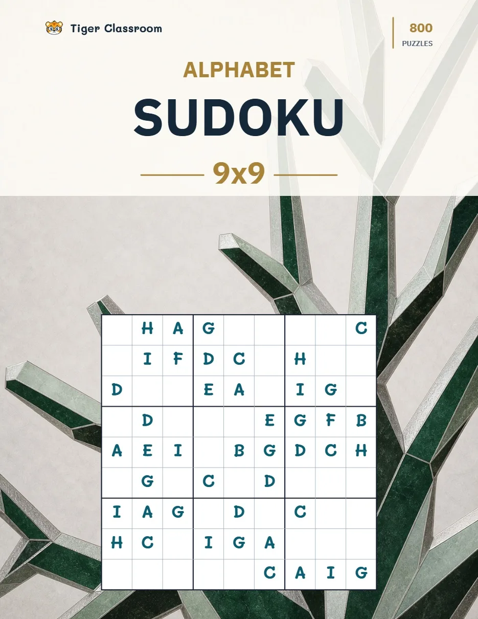 Alphabet Sudoku 9x9: 800 Printable Puzzles with Answers
