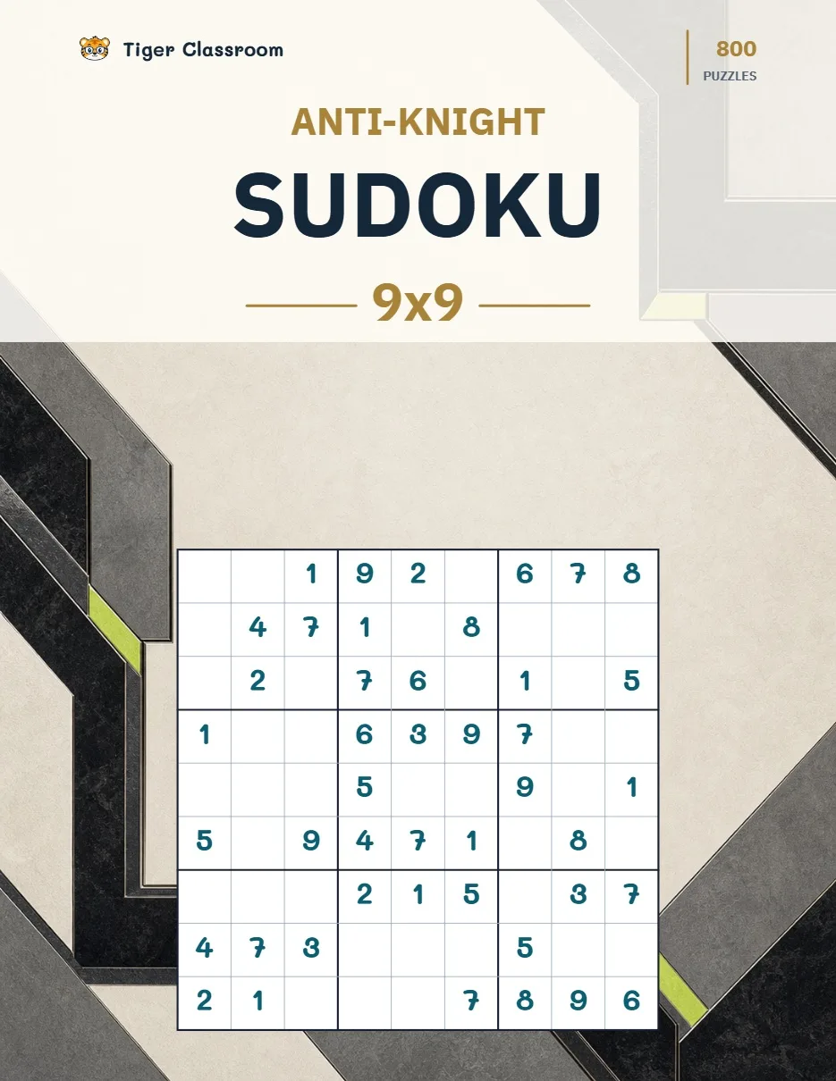 Anti-Knight Sudoku 9x9: 800 Printable Puzzles with Answers
