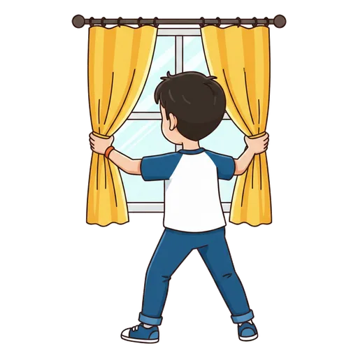 open the curtains